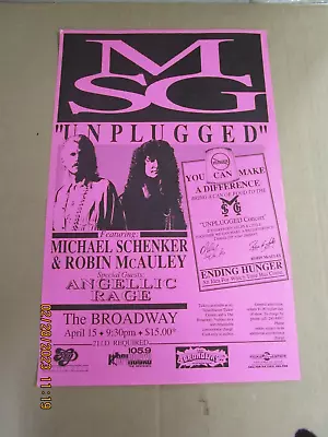 MSG Michael Schenker  Unplugged  Flyer/Poster New! Unused! Denver Apr. 15 1992 • $10.99