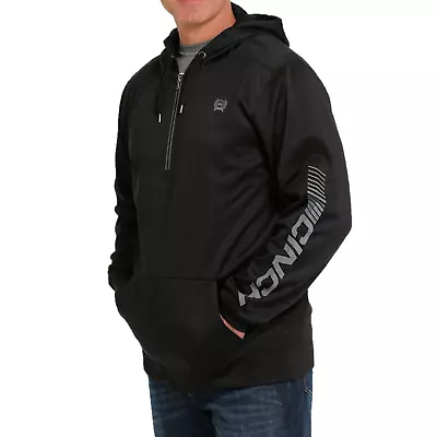 Cinch® Men's Black Pullover Half Zip Hoodie MWK1240003 • $39.97