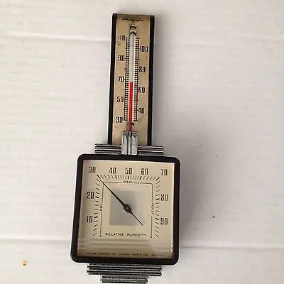 Vintage Airguide Art Deco Metal Hygrometer Thermometer Fee And Stemwedel Ideal • $75