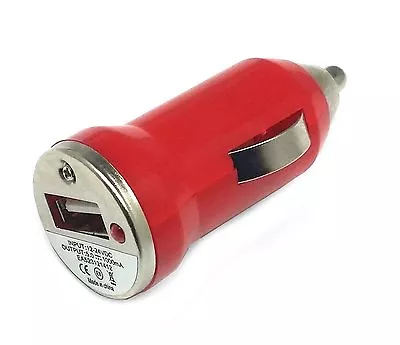 2 Pack Mini Universal USB DC Car Charger Adapter Bullet 5V 1A Red • $7.02