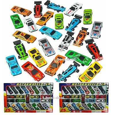 25pc Die Cast Metal Kids Cars F1 Racing Vehicle Children Toy Play Xmas Gift Set • £6.99