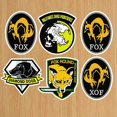 6 Metal Gear Kiss-Cut Stickers FoxHound XOF Diamond Dogs / Lot / Bundle / Pack • $15.99
