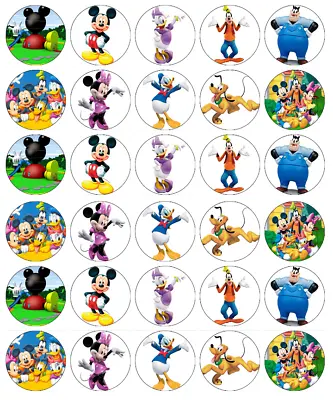 Mickey Mouse Club House Cupcake Toppers Edible Wafer Paper Fairy Cake Toppers • £2.70