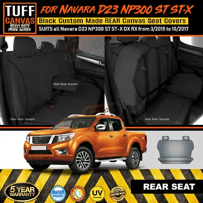 TUFF HD TRADE Canvas REAR Seat Covers Navara D23 NP300 ST ST-X 3/2015-10/2017 BL • $169