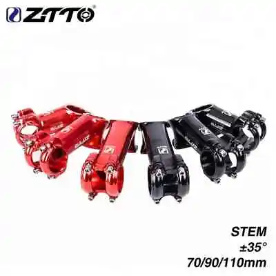 Bicycle Stem 70/90/110 31.8mm Bar Clamp 35 Degree Black Red MTB Road Bike ZTTO • $24