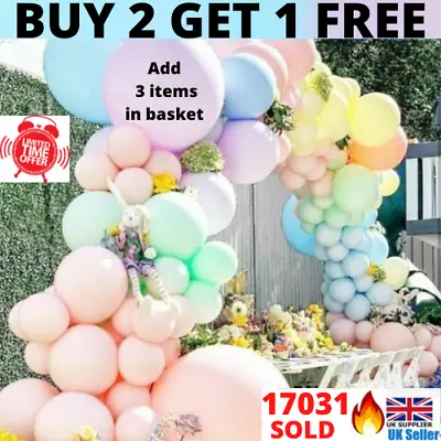 10-200 Macaron Pastel Balloons Birthday Baby Shower Balloon Party Decor Baloons • £1.95