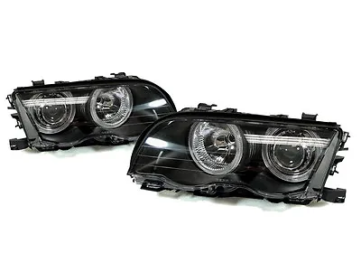 DEPO Angel Halo Projector Headlights For 1999-2001 BMW E46 4DR Sedan / 5DR Wagon • $256.45