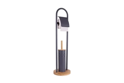$32 • Buy Eco Basics Charcoal Stainless Steel Toilet Roll Dispenser & Brush Holder Storage