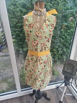 £8 • Buy Ulster Weavers Vintage 40s 50s Style Floral Yellow Green Pinny Apron