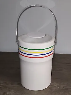 Vintage MCM Ice Bucket Lucite Lid & Handle By Morgan Retro Barware Color Stripes • $49.99