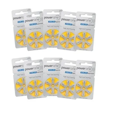 Power One Hearing Aid Batteries (Size 10) - 10 Cards (60 Cells)  • $28.95