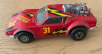 Matchbox De Tomaso Pantera 1975 Diecast Car Greased Lightnin' 31 Red Macau Bolt  • $8.31