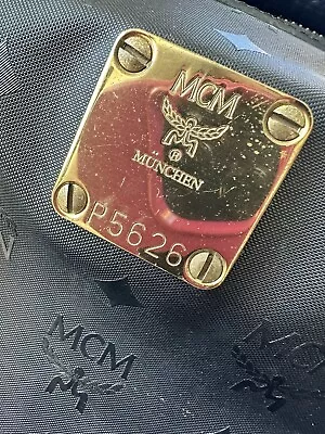 Vintage MCM Logo Black Canvas Leather Vesitos Boston Handbag Made N Germany • $159.23