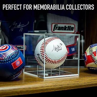 2 Pack Autographed Baseball Display Case UV Protected Acrylic Cube • $17.87