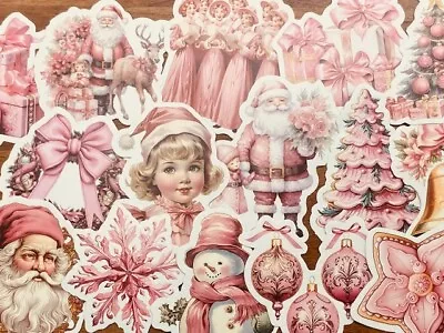 Pink Vintage Christmas Stickers (64 Count) • $5