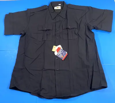 New Flying Cross Mens Deluxe Tropical Short Sleeve Shirt Lapd Navy 3xl 97r66 • $47.85