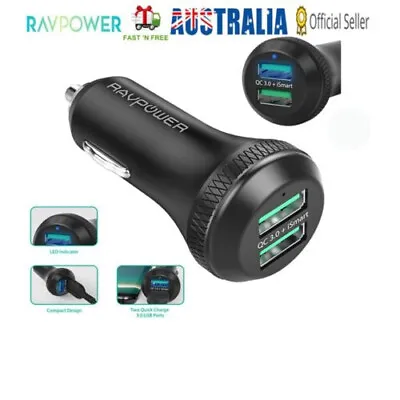 $14.99 • Buy RavPower USB 3.0 Port Car Charger Quick Charging Adpater For IPhone Samsung 12V