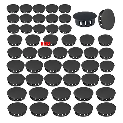 Black Round Plastic Hole Plug Blanking End Caps Pipe Tube Inserts Bungs 5mm~60mm • $1.77
