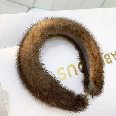 New Arrival Women Winter 100% Real Mink Fur Headbands  Real Fur Hair Band Lady • $16.91