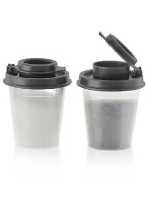 Tupperware Mini Salt And Pepper Shaker Set Of 2 Black New • $18.50