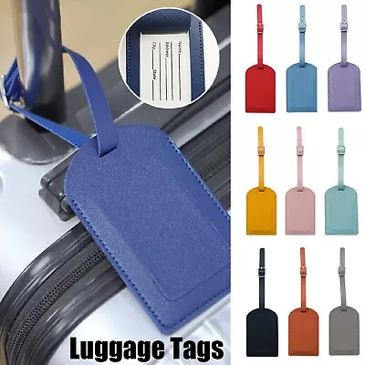 Leather Luggage Tags Suitcase ID Card Name Labels Baggage Tags Travel Address • $7.99