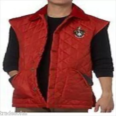 Jack Orton Red + Navy Diamond Quilted Gilet Bodywarmer Mens Size Medium  New • £22.99