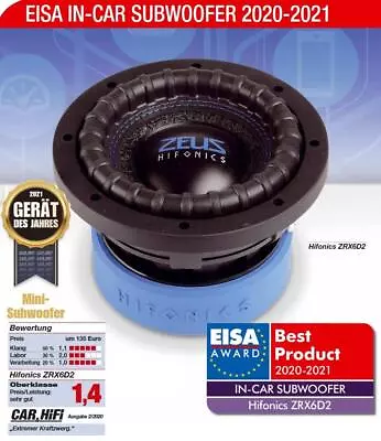 £104.09 • Buy B-Ware HIFONICS ZRX6D2 16.5cm (6.5 ) Subwoofer ZEUS Woofer 600 Watt - EISA AWARD
