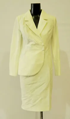 Monroe & Main Women's Long Sleeve Faux Wrap Blazer Dress AB1 White Size 8 NWT • $19