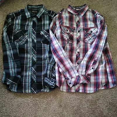 Western Shirt Mens  Button Up  Long Sleeve Helix Lot Of 2 • $11.99