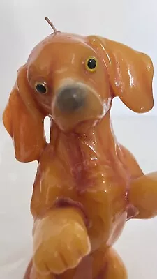 10” Candle Dachshund Weiner Dog MCM Cottage Core Retro Granny Core Sit Position • $28.50