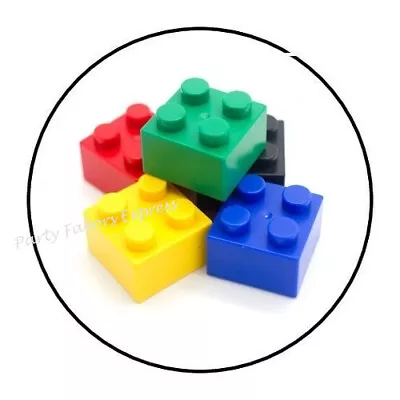$4.45 • Buy Building Bricks Blocks Envelope Seals Labels Stickers Party Favors