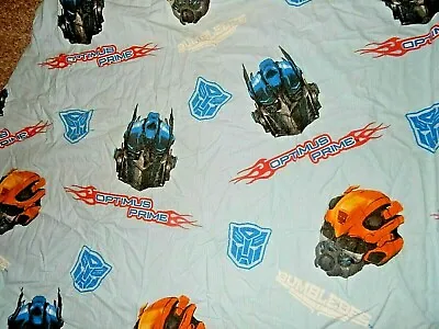 7G Disney TRANSFORMERS Blue FLANNEL Twin/Single Fitted Bed Sheet {Fabric} • $16.99