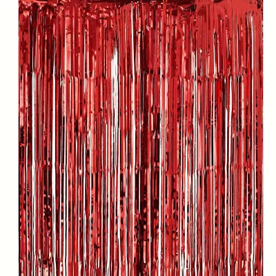 3X Metallic Tinsel Foil Fringe Curtain Photo Booth Party Wedding Backdrop 3x8ft • $14.99