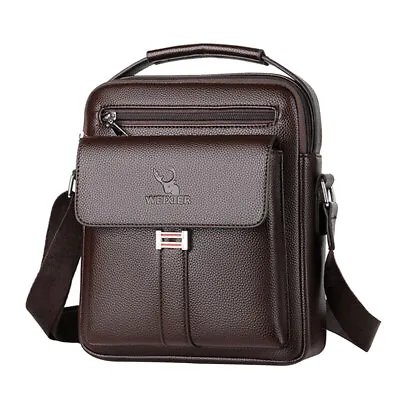 £10.11 • Buy Men's Shoulder Bag Waterproof PU Leather Crossbody Messenger Bag Business Travel