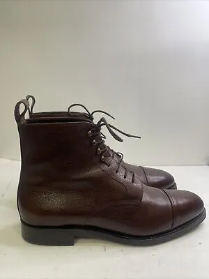 Meermin Mallorca Brown Pebble Grain Goodyear Welted Boots Sz 9 US 10 EUC • $159.92