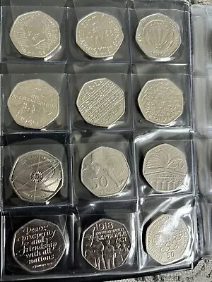 50p Collection 73 Various 50p Coins Including Olympic Full Set • £110