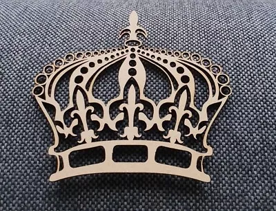  MDF Crown Shape Wooden Princess Crown Craft Blank Badge Emblem Laser Cut • £1.99