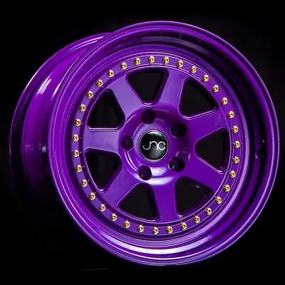 JNC 048 CANDY PURPLE WITH GOLD RIVETS 16x8 4x100 +25 Wheel/Rim • $197.03