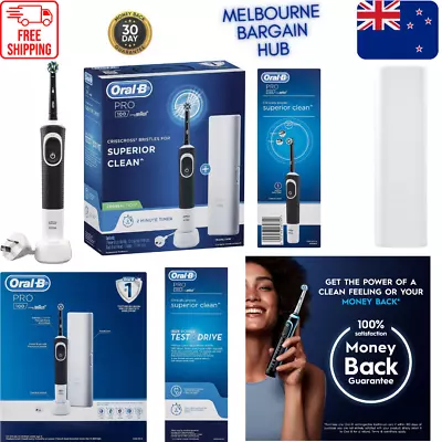 Oral-B PRO 100 CROSSACTION Rechargeable Electric Toothbrush Midnight Black NEW • $47.63