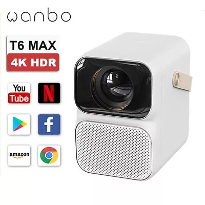 Wanbo T6 MAX Projector Wifi Mini Home Theater 4K 1080P Android 9.0 550ANSI Lumen • $464.99