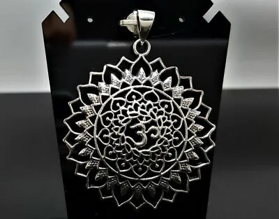 Om Mandala Pendant STERLING SILVER 925 Aum Energy Balance Sacred Symbol Talisman • $44.99
