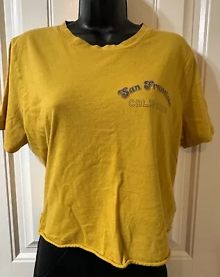 Full Tilt Mustard Yellow Vintage San Francisco Print Cropped T-shirt XL • $13