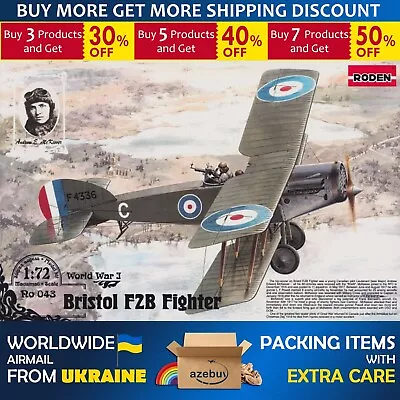 Bristol F2B British Fighter Aircraft WWI 1/72 Scale Plastic Model Kit RODEN 043 • $18.90