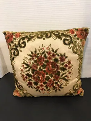 Vintage Needlepoint Small Pillow Floral Design • $24.99
