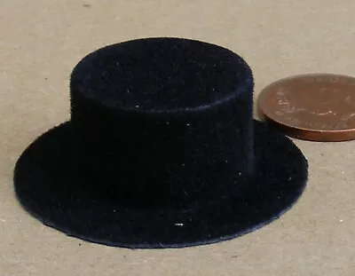 Black Cordoba Top  Hat Tumdee 1:12 Scale Dolls House Miniature Clothing 298 • $1.49