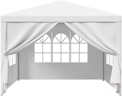 Gazebo W/ Sides Garden Metal Pergola Hot Tub Camping Waterproof Shelter 3x3/4/6M • £89.99