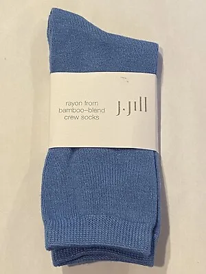 J.Jill Women’s CREW SOCKS Rayon From Bamboo-Blend~Fits 5-10.5”~BLUE JASPER NWT • $8.99