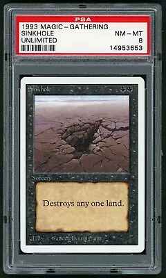 1993 MTG Magic The Gathering Card Sinkhole Unlimited PSA 8 • $63.89