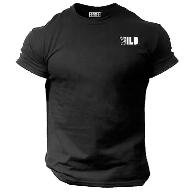 Wild T Shirt Pocket Gym Clothing Bodybuilding Training Workout Exercise MMA Top • £6.99