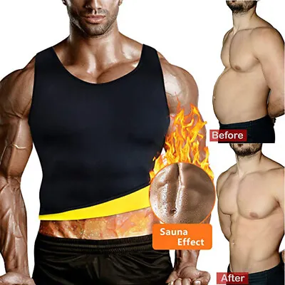$31.79 • Buy Men's Neoprene Sauna Vest Sweat Shirt Redu Fat Body Shaper Gym Training Hot Tops